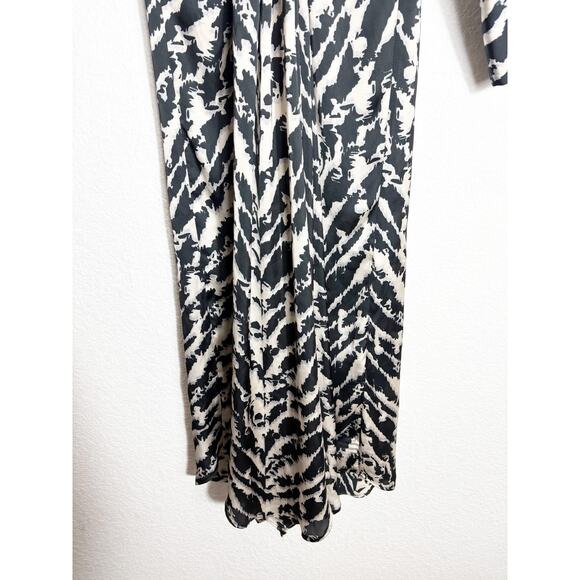 Zara Woman Satin Effect Animal Print Midi Dress Small Long Sleeve 9878/081 - Picture 10 of 13